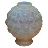 French Art Glass Footed Bubble Vase by Vervil
