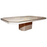 Italian Travertine and Bronze Coffee Table, 1960s