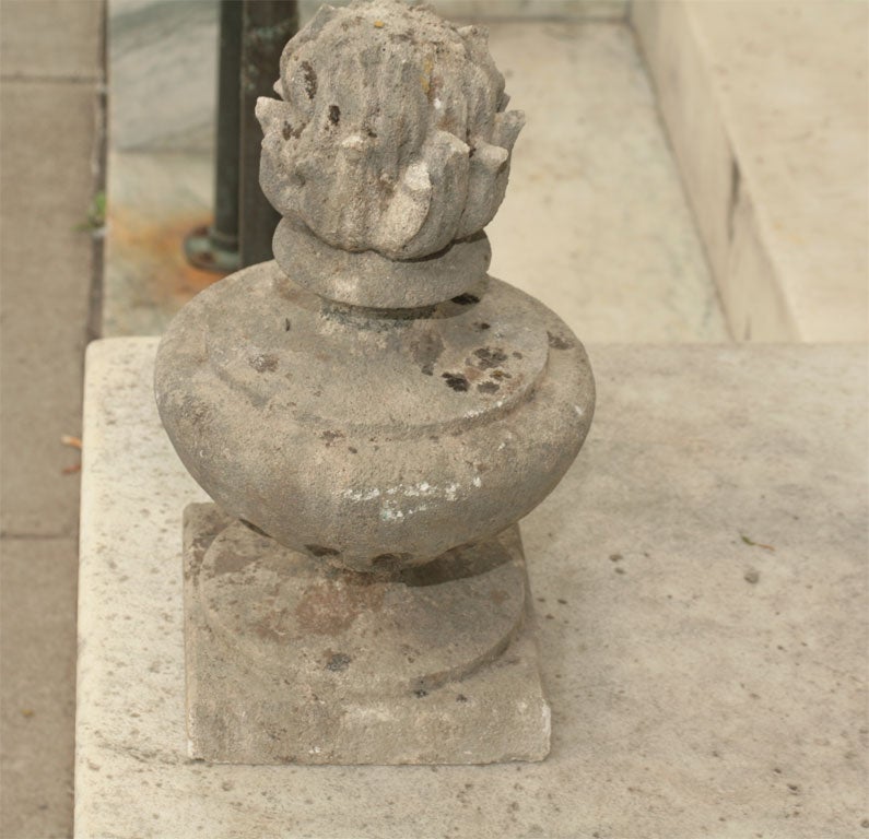 Pair of Carved Stone Finials  3