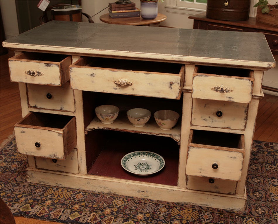zinc top counter