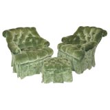 Michael Taylor "Francis Elkins" Arm Chairs and Ottoman