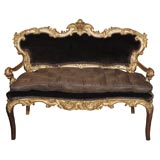 Baroque-Style Gilt Wood Settee