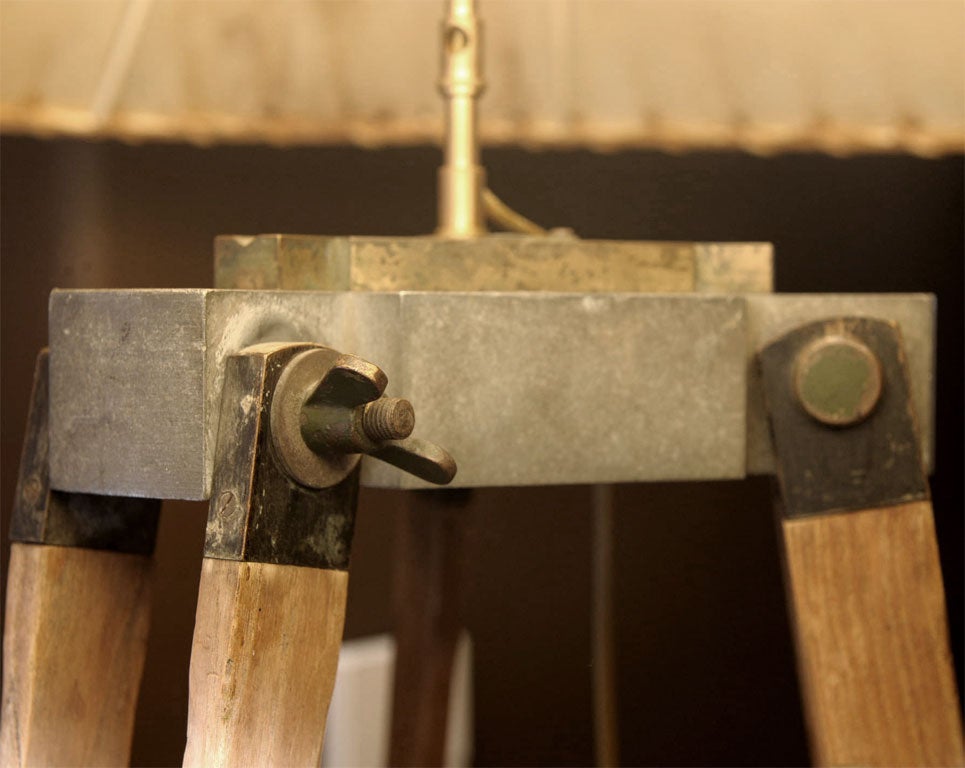 Mid-20th Century Surveyor's Tripod Floor Lamp