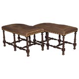 Pair of English Baroque Style Long Benches