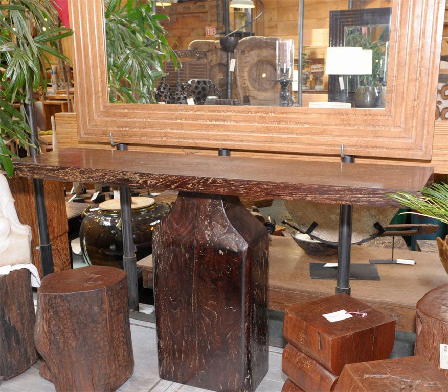 Teak "T" Console, Coca Cola Finish