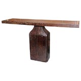 Teak "T" Console, Coca Cola Finish