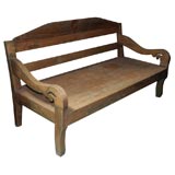 Primitive Teak  Pinwheel-Sunburst Bed Bench (ref# Z625)