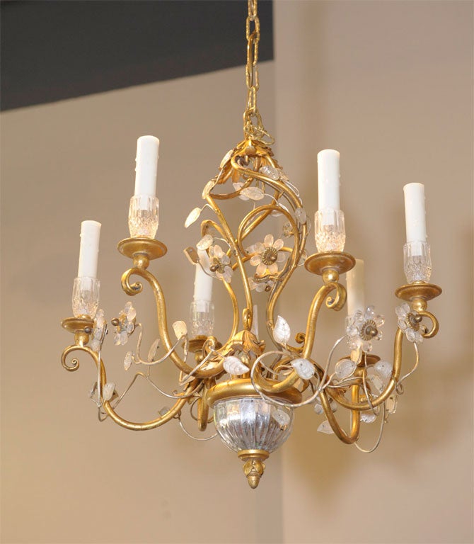 Gilt & Silvered Metal Chandelier
