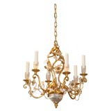 Gilt & Silvered Metal Chandelier