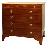Antique English Regency inlaid mahogany chest of drawers.
