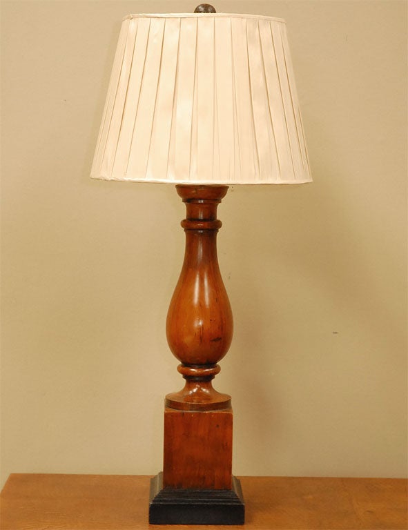 Pair of Large 19th Century Turned Wooden Lamps