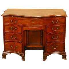 English Mahogany Serpentine Knee-Hole Desk with Slide