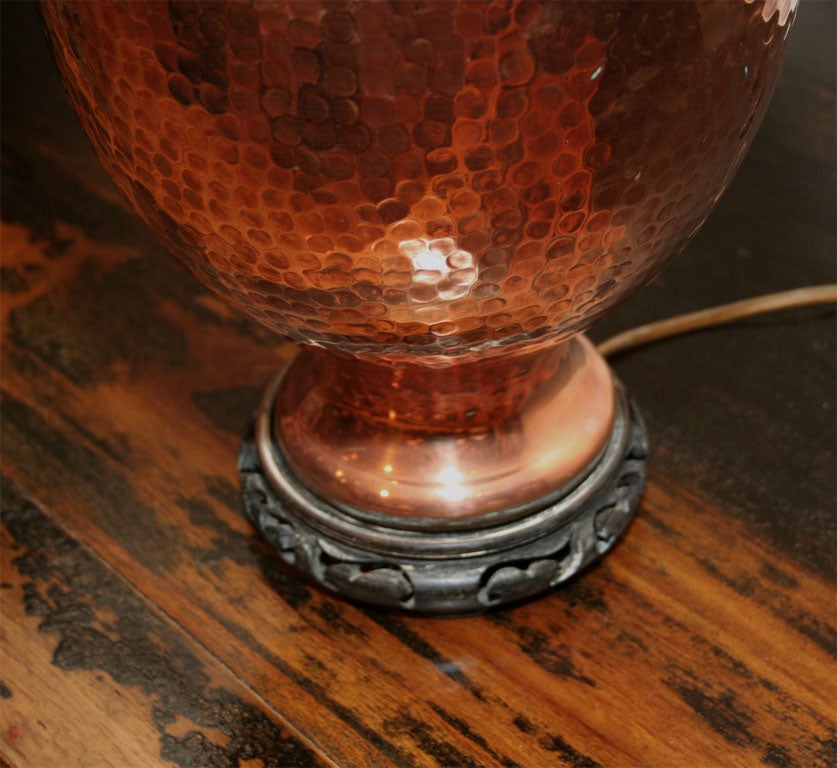 Mid-20th Century Chinese Pair of Shanghai Art Deco Copper Lamps For Sale