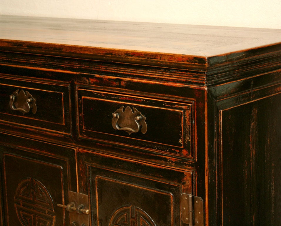 Elm Chinese 19th Century Altar Coffer Console Cabinet For Sale