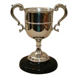 Silverplate Trophy Cup Mounted on an Ebonized Base by Elkington