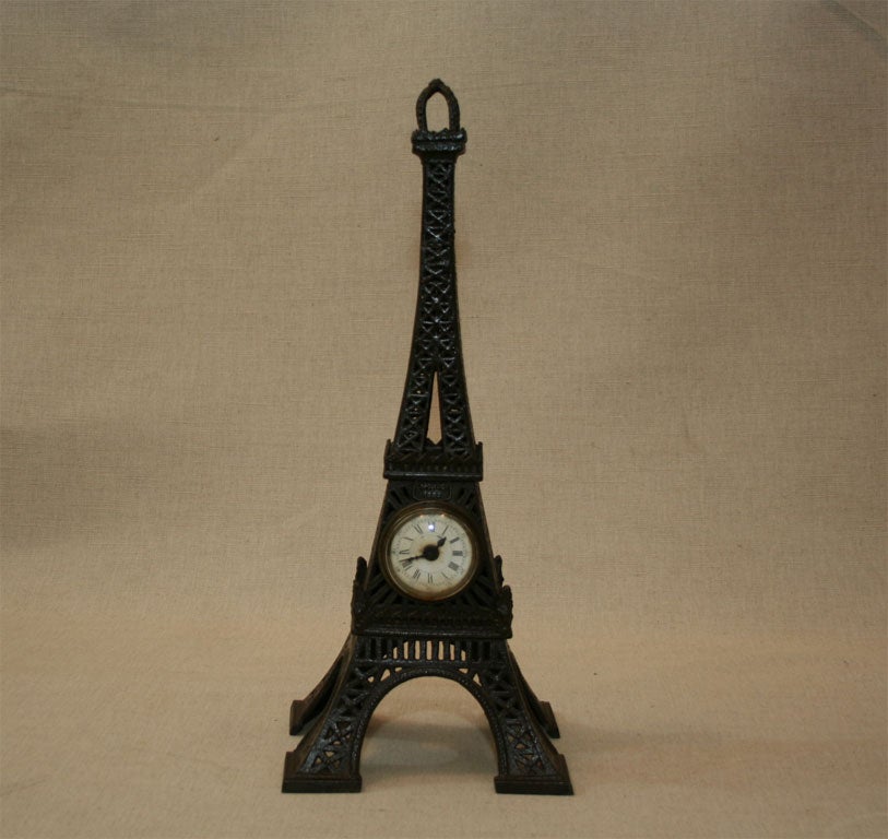 Iron Model of the Eiffel Tower, Inset Clock, Dated 1889 1