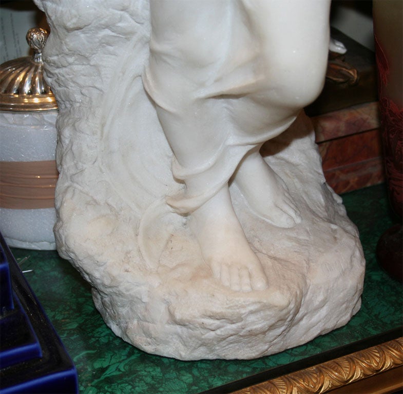 Beautiful Italian 19th C. Marble Figure of Young Maiden