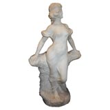 Beautiful Italian 19th C. Marble Figure of Young Maiden