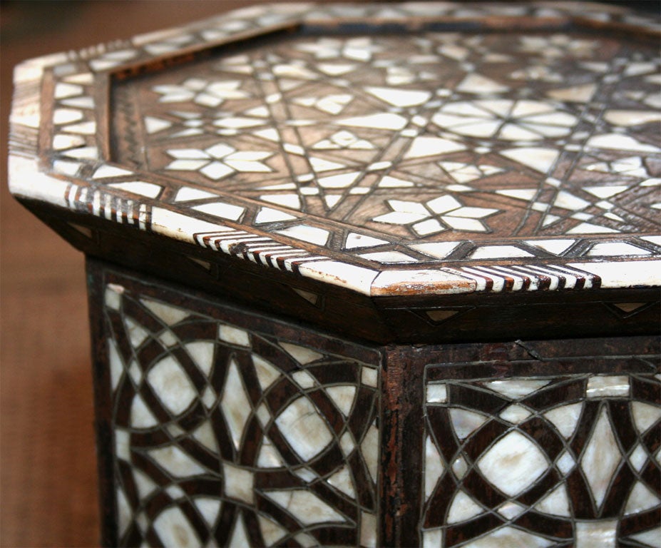 Octagonal Inlaid Indian Table In Excellent Condition In New York, NY