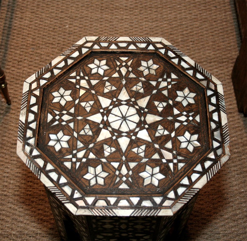Octagonal Inlaid Indian Table 1