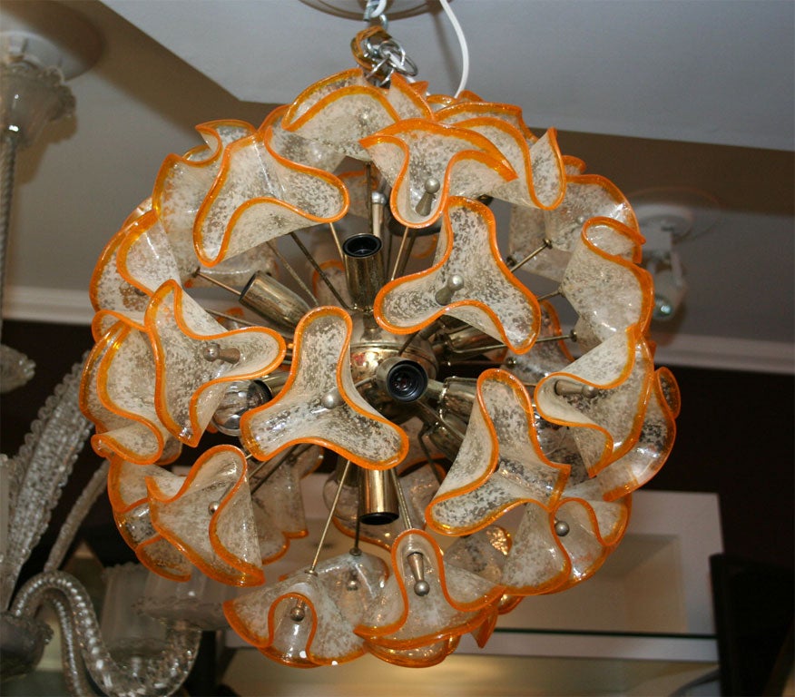 Yellow Floral Sputnik Chandelier