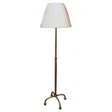 American Late 19th C Adjustable Brass Floor Lamp