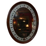 Etched Glass Oval Mirror