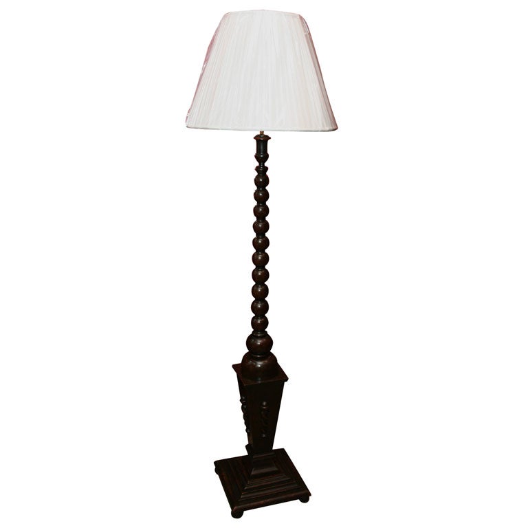 English Bobbin Turned Floor Lamp