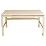 Bone Lacquered Writing Desk With Gold Leafed Trim Band