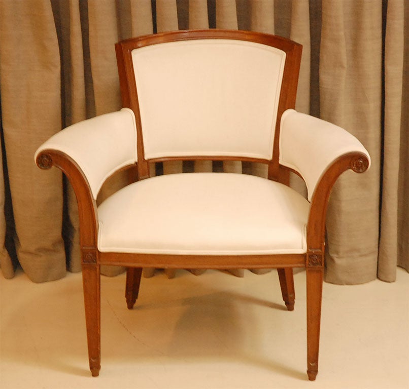 Pair Of English Style Rolled Arm Chairs