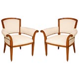 Pair Of English Style Rolled Arm Chairs