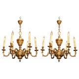 Pair of Bronze Dore Chandeliers in the Regence Taste