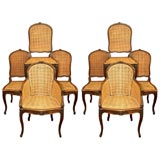 Set of Louis XV Style Cane Dining Chairs