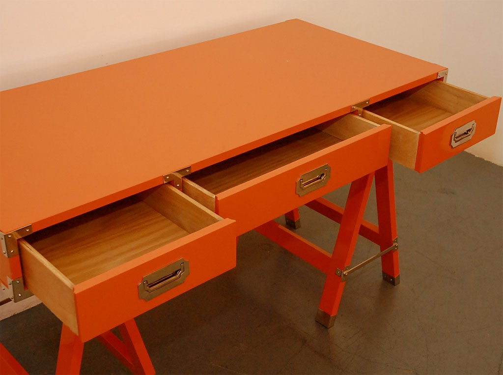 Tangerine Campaign Desk  and Chair 1