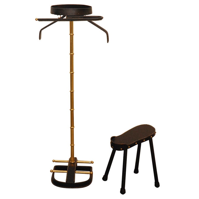 Jacques Adnet  Valet  and  Footstool