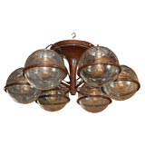 Gino Sarfatti smoked Glass Globe Chandelier
