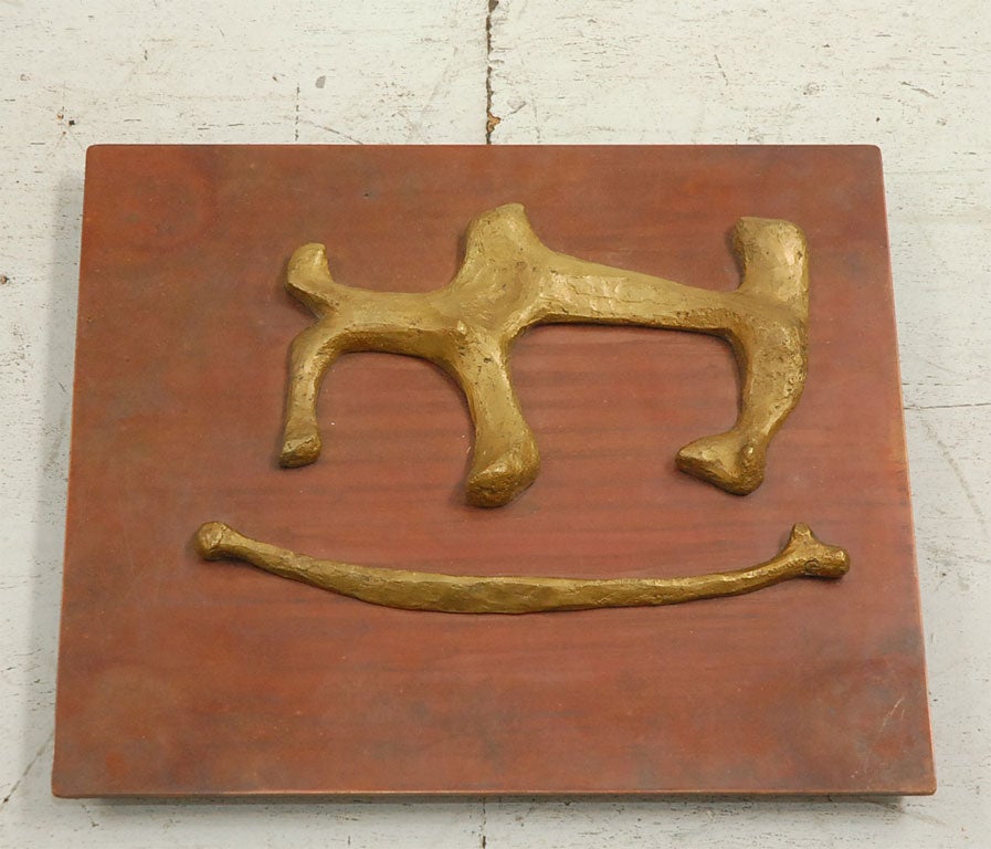 Claire Falkenstein Bronze & Copper plaque,  edition 2 of 8