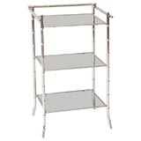 Chrome Faux Bamboo Three Level Stand