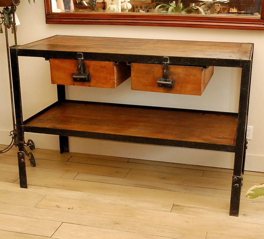 A Belgian Metal Work Table / Sideboard