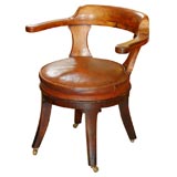 Antique An English Swivel Desk Chair in Mahogany, Circa 1880