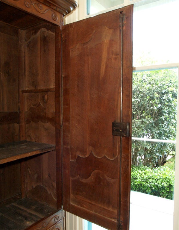 18th Century and Earlier Louis XV Walnut Armoire For Sale