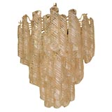 CLEAR AND SOFT PINK MURANO CHANDELIER.