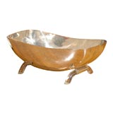 Silverplate Oblong Bowl on Lucite Feet