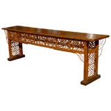 Chinese Bamboo Alter Table Carved on Both Sides, c. 1830