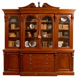 19th Century English Mahogany Breakfront Bookcase
