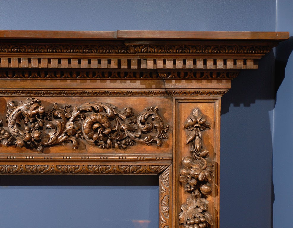 18th Century and Earlier Remarkable 18th Century English Early Georgian Carved Mantle