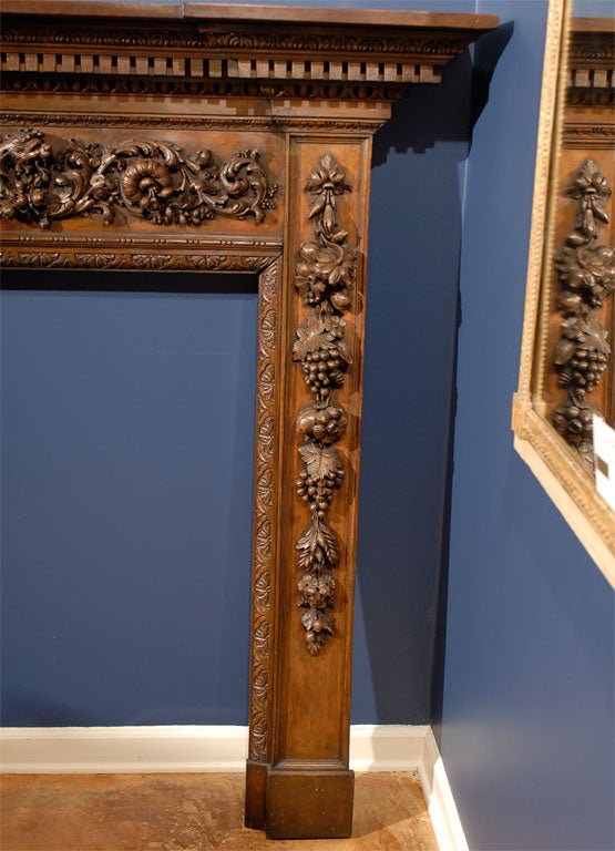 Remarkable 18th Century English Early Georgian Carved Mantle 1