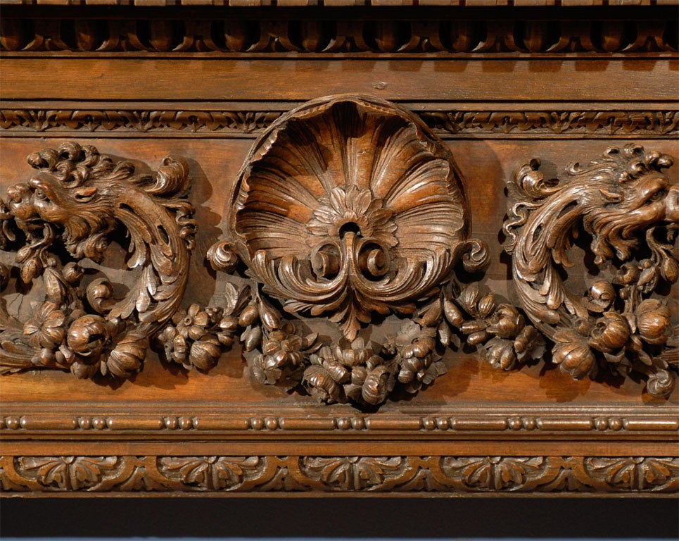 Remarkable 18th Century English Early Georgian Carved Mantle 3