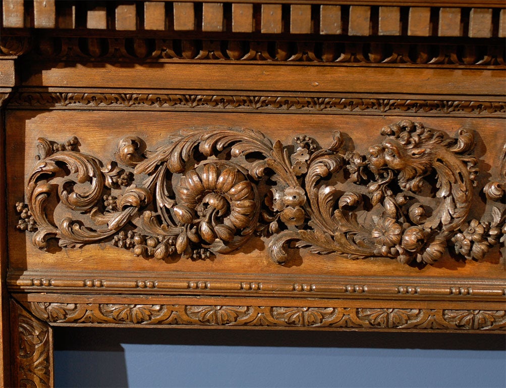 Remarkable 18th Century English Early Georgian Carved Mantle 4