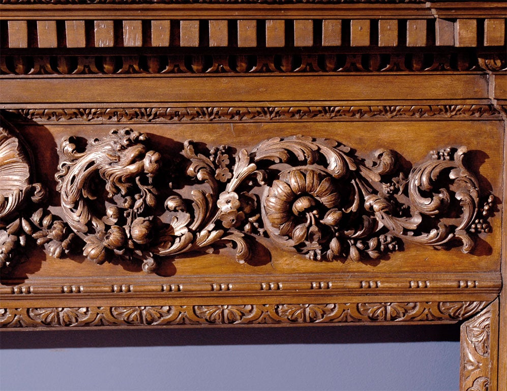 Remarkable 18th Century English Early Georgian Carved Mantle 5